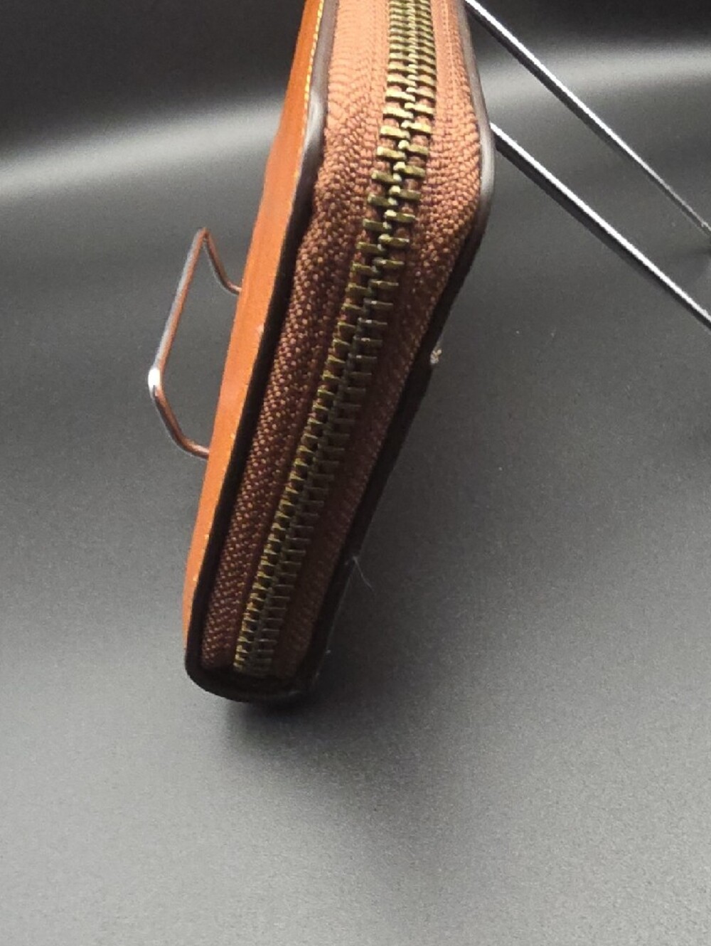Coach Embossed Leather Zip Wallet in Tan Brown - Picture 4 of 11